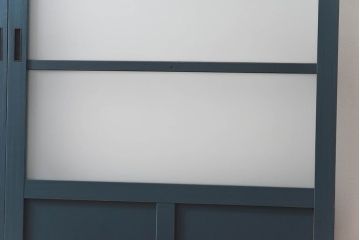 ペイント家具　すりガラス入り　木味の楽しめるシンプルなガラス戸2枚セット(引き戸)