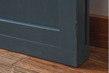 ペイント家具　すりガラス入り　木味の楽しめるシンプルなガラス戸2枚セット(引き戸)