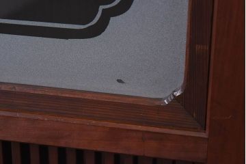 昭和初期　ケヤキ材使用　上質な作りが味わえる万本格子戸(ガラス帯戸、引き戸)4枚セット