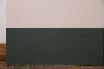 ペイント家具　ダイヤガラス入り　レトロなバイカラーペイントの引き戸(ドア、板戸、建具)