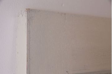 ペイント家具　ダイヤガラス入り　レトロなバイカラーペイントの引き戸(ドア、板戸、建具)