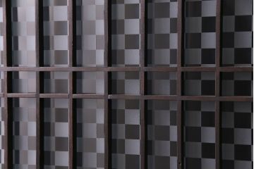 和製アンティーク　ラフジュ工房オリジナルガラス入り　和モダンの雰囲気を引き立てるガラス帯戸(板戸、引き戸、建具)2枚組
