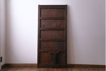 和製アンティーク　希少品!　総ケヤキ材　和の趣を味わえる小さな蔵戸(引き戸、建具、玄関戸)