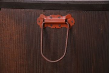 レトロ家具　昭和レトロ　桐材　ダイヤガラス入りの戸棚が魅力的な箪笥ローボード(リビングボード、戸棚、収納棚、桐箪笥、桐たんす)
