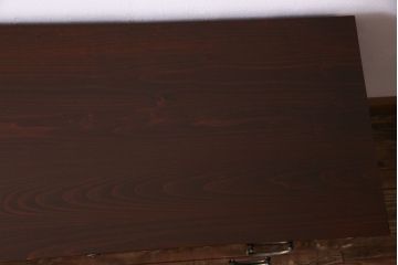 アンティーク家具　昭和初期　鉄脚付き!　美しい漆塗りが上品な時代箪笥ローチェスト(ローボード、リビングボード、引き出し)