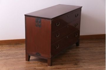 アンティーク家具　昭和初期　美しい漆塗りが魅力的な時代箪笥ローチェスト(ローボード、リビングボード、引き出し)