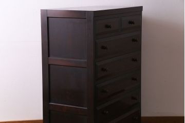 中古　松本民芸家具　D型整理タンス(箪笥、チェスト)(定価約28万円)(2)