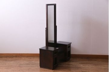 中古　松本民芸家具　M型一面鏡 I　　シンプルなデザインのドレッサー(鏡台)(定価約17万円)(1)