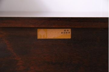 中古　松本民芸家具　M型一面鏡 I　　シンプルなデザインのドレッサー(鏡台)(定価約17万円)(1)