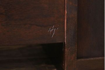 中古　松本民芸家具　M型一面鏡 I　　シンプルなデザインのドレッサー(鏡台)(定価約17万円)(1)