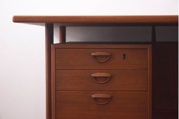 ヴィンテージ家具　北欧ビンテージ　Kai Kristiansen(カイ クリスチャンセン)　両面収納!　温もり溢れるチーク材製パートナーデスク(ワークデスク、在宅ワーク、在宅用、オフィスデスク、両袖机)