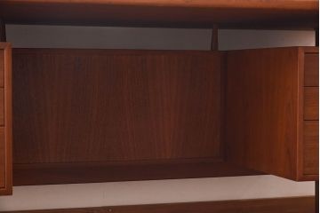 ヴィンテージ家具　北欧ビンテージ　Kai Kristiansen(カイ クリスチャンセン)　両面収納!　温もり溢れるチーク材製パートナーデスク(ワークデスク、在宅ワーク、在宅用、オフィスデスク、両袖机)