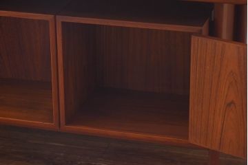 ヴィンテージ家具　北欧ビンテージ　Kai Kristiansen(カイ クリスチャンセン)　両面収納!　温もり溢れるチーク材製パートナーデスク(ワークデスク、在宅ワーク、在宅用、オフィスデスク、両袖机)