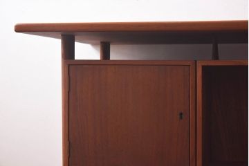ヴィンテージ家具　北欧ビンテージ　Kai Kristiansen(カイ クリスチャンセン)　両面収納!　温もり溢れるチーク材製パートナーデスク(ワークデスク、在宅ワーク、在宅用、オフィスデスク、両袖机)