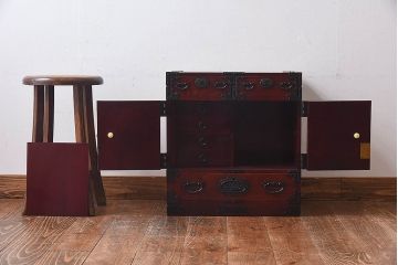 中古　門間箪笥店(門間屋)　仙台箪笥　参番　小箪笥(小引き出し)(定価約23万8千円)