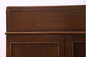 昭和中期　美品!ナラ材　風格のある佇まいの組み立て式両袖机(ワークデスク、在宅ワーク、在宅用、作業台)