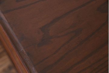 昭和中期　美品!ナラ材　風格のある佇まいの組み立て式両袖机(ワークデスク、在宅ワーク、在宅用、作業台)