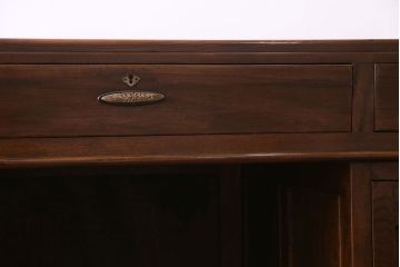 昭和中期　美品!ナラ材　風格のある佇まいの組み立て式両袖机(ワークデスク、在宅ワーク、在宅用、作業台)