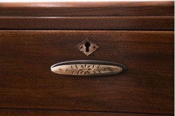 昭和中期　美品!ナラ材　風格のある佇まいの組み立て式両袖机(ワークデスク、在宅ワーク、在宅用、作業台)