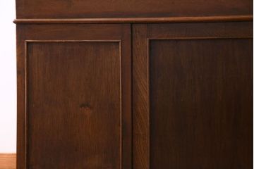 昭和中期　美品!ナラ材　風格のある佇まいの組み立て式両袖机(ワークデスク、在宅ワーク、在宅用、作業台)