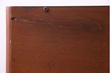 北欧ビンテージ家具　チーク材　ユニークな形が目を惹く両袖デスク(ワークデスク、在宅ワーク、在宅用、リビングボード)