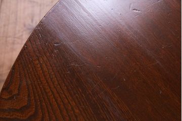 レトロ家具　昭和レトロ　栓材　和テイストの演出にぴったりの丸ちゃぶ台(ローテーブル、センターテーブル、座卓)(1)