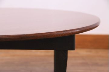 レトロ家具　昭和レトロ　栓材　和テイストの演出にぴったりの丸ちゃぶ台(ローテーブル、センターテーブル、座卓)(1)
