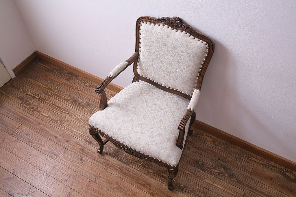 中古　DREXEL HERITAGE(ドレクセルヘリテイジ)　old continent(オールドコンチネント)　アームチェア(ダイニングチェア、イス)(定価約33万円)(1)