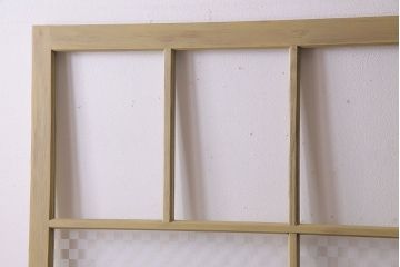 ペイント建具　当店オリジナルガラス　レトロな雰囲気が魅力のガラス格子戸2枚セット(引き戸)(1)