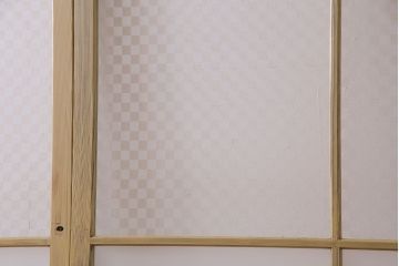 ペイント建具　当店オリジナルガラス　レトロな雰囲気が魅力のガラス格子戸2枚セット(引き戸)(1)