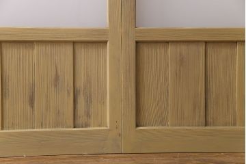 ペイント建具　当店オリジナルガラス　レトロな雰囲気が魅力のガラス格子戸2枚セット(引き戸)(1)