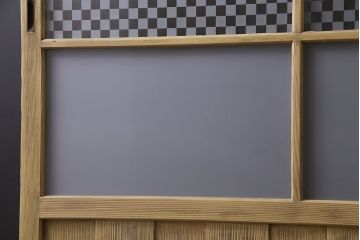 ペイント建具　当店オリジナルガラス　レトロな雰囲気が魅力のガラス格子戸2枚セット(引き戸)(2)