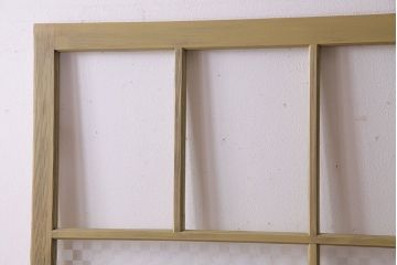 ペイント建具　当店オリジナルガラス　レトロな雰囲気が魅力のガラス格子戸2枚セット(引き戸)(2)