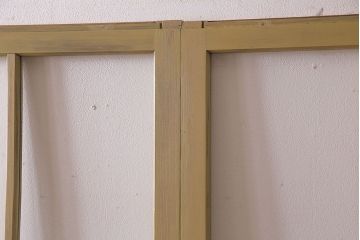ペイント建具　当店オリジナルガラス　レトロな雰囲気が魅力のガラス格子戸2枚セット(引き戸)(2)