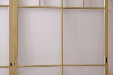 ペイント建具　当店オリジナルガラス　レトロな雰囲気が魅力のガラス格子戸2枚セット(引き戸)(2)