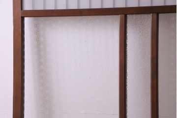 昭和レトロ　オリジナルガラス入り　異なるガラスの組み合わせがおしゃれなガラス帯戸2枚セット(引き戸、建具)