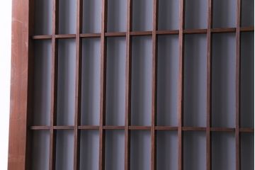 昭和レトロ　オリジナルガラス入り　異なるガラスの組み合わせがおしゃれなガラス帯戸2枚セット(引き戸、建具)