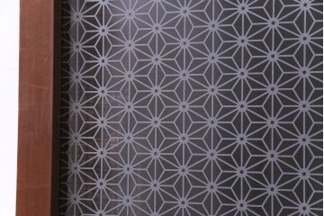 昭和レトロ　オリジナルガラス入り　異なるガラスの組み合わせがおしゃれなガラス帯戸2枚セット(引き戸、建具)