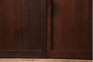 昭和レトロ　オリジナルガラス入り　異なるガラスの組み合わせがおしゃれなガラス帯戸2枚セット(引き戸、建具)