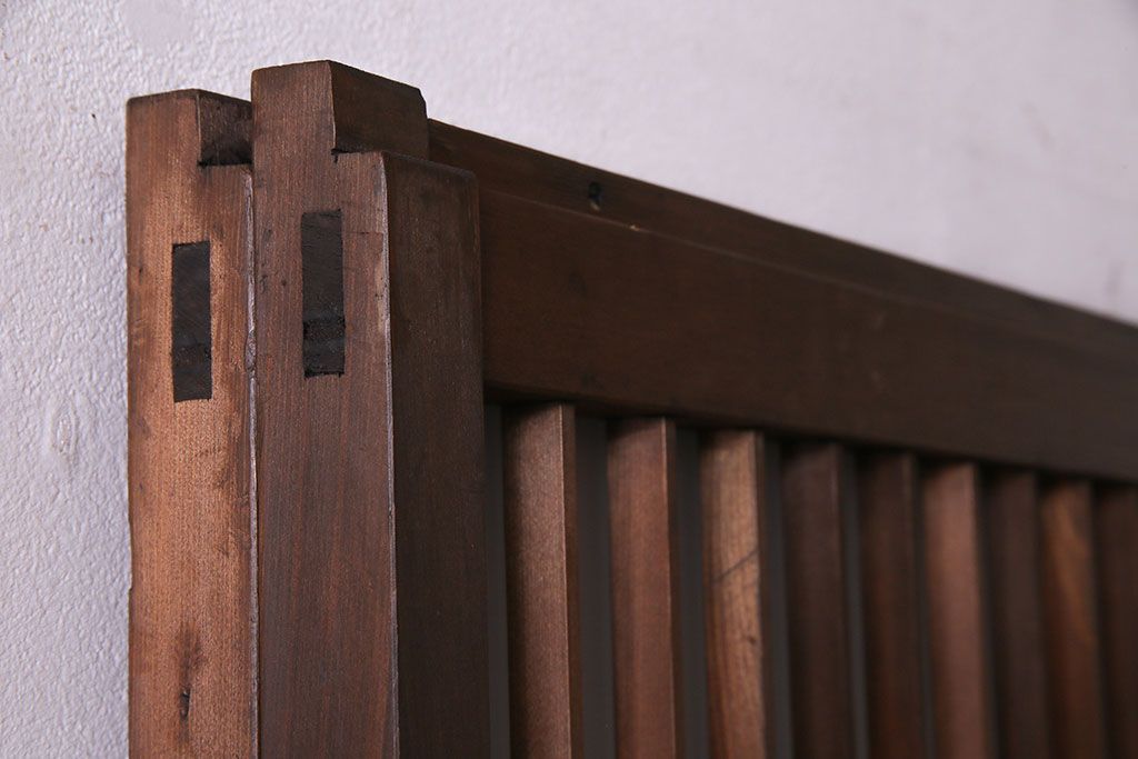 昭和レトロ　オリジナルガラス入り　異なるガラスの組み合わせがおしゃれなガラス帯戸2枚セット(引き戸、建具)