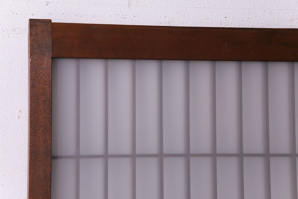 昭和レトロ　オリジナルガラス入り　異なるガラスの組み合わせがおしゃれなガラス帯戸2枚セット(引き戸、建具)