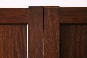 【商談品】和製アンティーク　高級品　総ケヤキ材一枚板!　威厳が漂う上質な板戸(帯戸、引き戸、建具)4枚セット