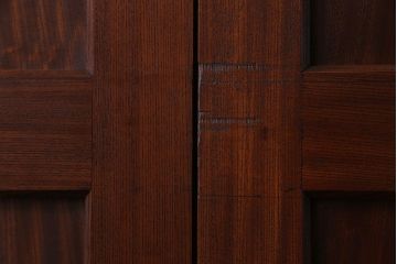 【商談品】和製アンティーク　高級品　総ケヤキ材一枚板!　威厳が漂う上質な板戸(帯戸、引き戸、建具)4枚セット