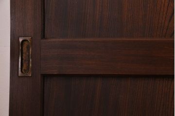 【商談品】和製アンティーク　高級品　総ケヤキ材一枚板!　威厳が漂う上質な板戸(帯戸、引き戸、建具)4枚セット
