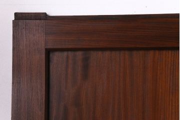 【商談品】和製アンティーク　高級品　総ケヤキ材一枚板!　威厳が漂う上質な板戸(帯戸、引き戸、建具)4枚セット