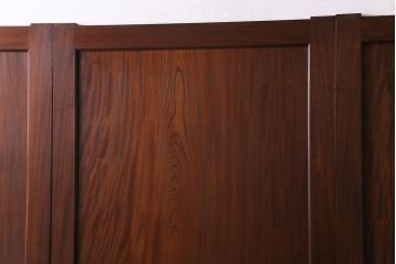 【商談品】和製アンティーク　高級品　総ケヤキ材一枚板!　威厳が漂う上質な板戸(帯戸、引き戸、建具)4枚セット