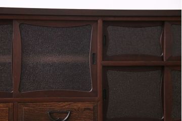 レトロ家具　昭和初期　脚付き　レトロな雰囲気漂うリメイクローボード(収納棚、リビングボード)