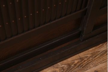 アンティーク家具　古民具・骨董　重ね箪笥　丸桟仕上げの上質な近江水屋箪笥(カップボード、収納棚)