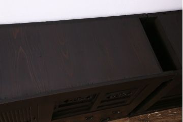 アンティーク家具　古民具・骨董　重ね箪笥　丸桟仕上げの上質な近江水屋箪笥(カップボード、収納棚)