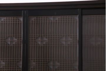 ラフジュ工房オリジナル　古い書院戸を取り入れた組子ガラス戸棚(収納棚、サイドボード)